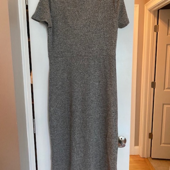 Waffle Thermal Twist Dress - Gray/Black - Picture 2 of 2